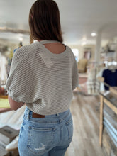 Load image into Gallery viewer, reversible stone cotton knitted surplice back top