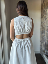 Load image into Gallery viewer, white open back cotton a-line dress