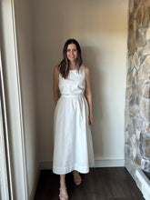 Load image into Gallery viewer, white open back cotton a-line dress