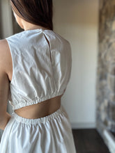 Load image into Gallery viewer, white open back cotton a-line dress