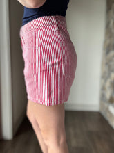 Load image into Gallery viewer, red+white stripe shorts