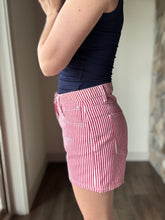 Load image into Gallery viewer, red+white stripe shorts