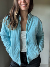 Load image into Gallery viewer, turquoise soft quilted jacket