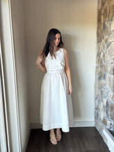 Load image into Gallery viewer, white open back cotton a-line dress
