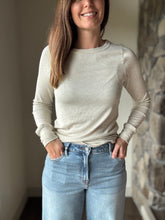 Load image into Gallery viewer, sand heather soft ribbed long sleeve top