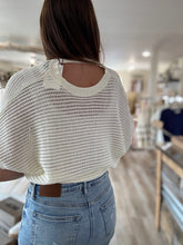 Load image into Gallery viewer, reversible white cotton knitted surplice back top