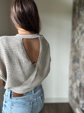 Load image into Gallery viewer, reversible stone cotton knitted surplice back top