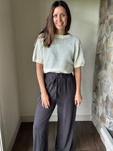 Load image into Gallery viewer, reversible white cotton knitted surplice back top