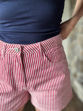 Load image into Gallery viewer, red+white stripe shorts