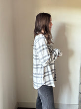 Load image into Gallery viewer, ultra soft grey plaid button down flannel