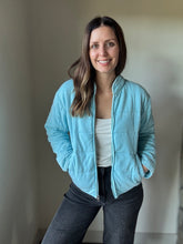 Load image into Gallery viewer, turquoise soft quilted jacket