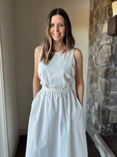 Load image into Gallery viewer, white open back cotton a-line dress