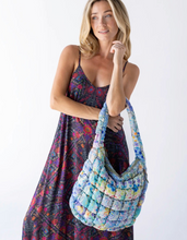 Load image into Gallery viewer, natural life puffy fit-it-all bag - blue floral