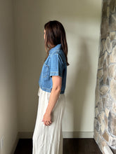 Load image into Gallery viewer, denim collared boxy top