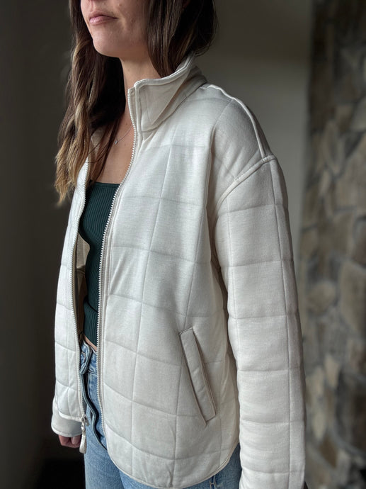 soft cream quilted jacket