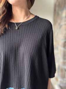 black off the grid ribbed top