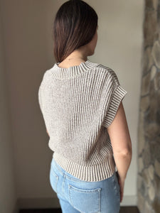 moss wood two-tone v-neck sweater