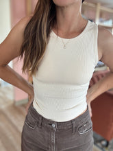 Load image into Gallery viewer, gracie cream ribbed tank bralette