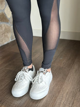 Load image into Gallery viewer, black leggings with mesh panels