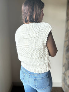 isla ivory chunky knit vest