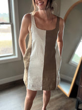 Load image into Gallery viewer, olive+oat colorblock dress