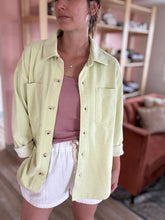 Load image into Gallery viewer, lime knit shirt jacket