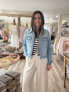 navy+white knit stripe vest