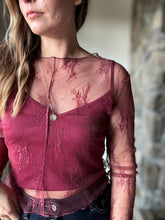 Load image into Gallery viewer, wine lace top