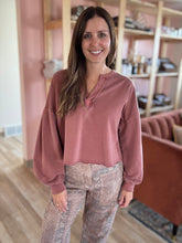 Load image into Gallery viewer, terracotta notched pullover