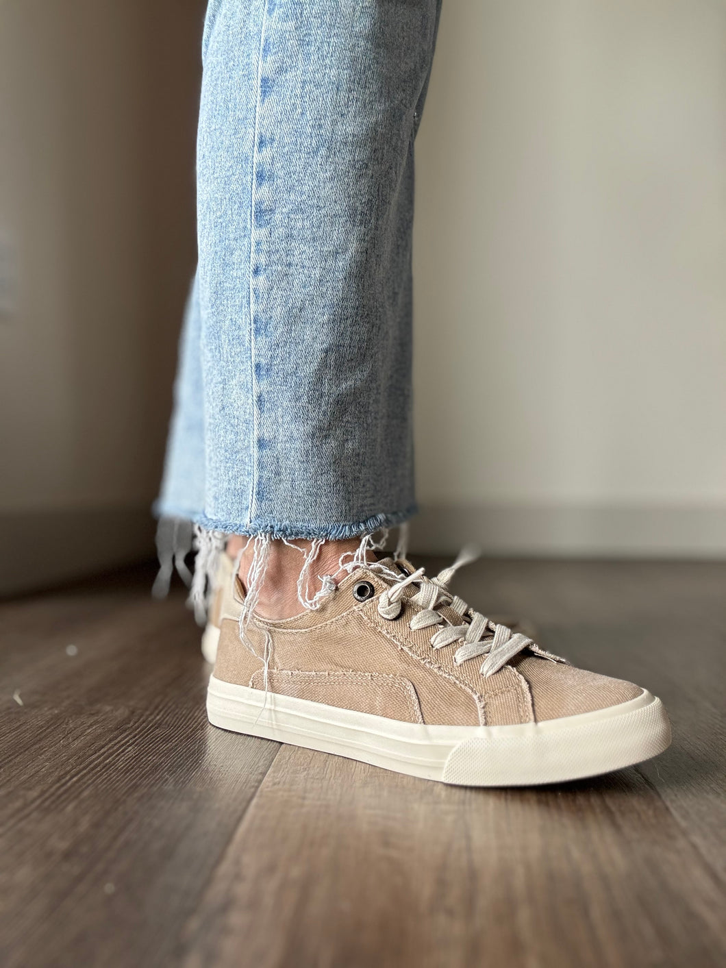 blowfish khaki slip-on sneakers