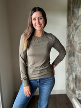 Load image into Gallery viewer, olive soft ribbed long sleeve top
