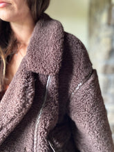 Load image into Gallery viewer, z supply dark chocolate ari sherpa coat