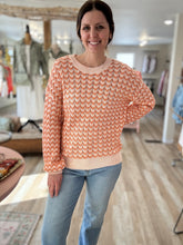 Load image into Gallery viewer, coral textured chevron sweater