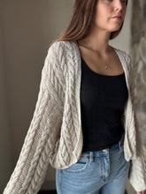 Load image into Gallery viewer, stone lightweight cable cardigan