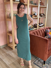 Load image into Gallery viewer, hunter green ribbed tank dress