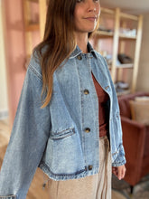 Load image into Gallery viewer, coffee run denim jacket