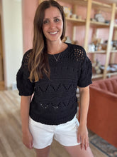 Load image into Gallery viewer, annette black open knit sweater