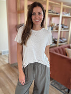 jen mocha stripe tee