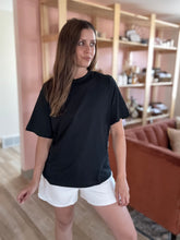 Load image into Gallery viewer, black relaxed cotton tee