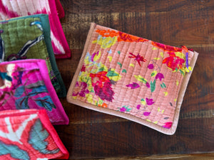 velvet textured zip pouch | 6 prints