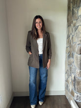 Load image into Gallery viewer, olive brown ruched blazer