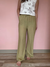Load image into Gallery viewer, avocado textured flowy pants