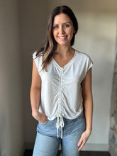 Load image into Gallery viewer, off white front ruche modal top