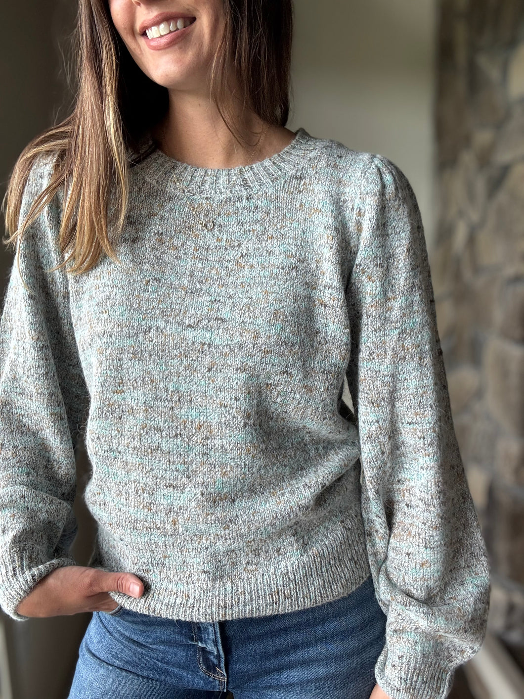 blue space dyed sweater