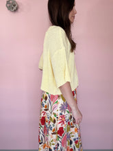Load image into Gallery viewer, butter yellow half sleeve button cardi