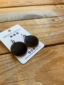 sweet creek classic mini round leather earrings