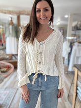 Load image into Gallery viewer, white open knit cardigan