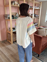 Load image into Gallery viewer, retro rainbow cream top