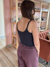 Load image into Gallery viewer, black ribbed tank bralette