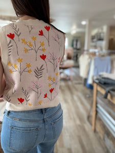 whimsical floral vest